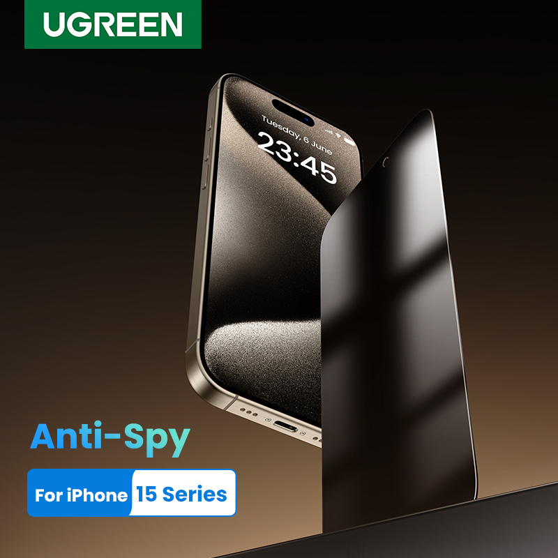 Monitor Privacy Screen - Ugreen-iPhone用プライバシースクリーンプロテクター,落下防止,ガラスプロテクター,15, 14, 13 pro max,14 plus,2個