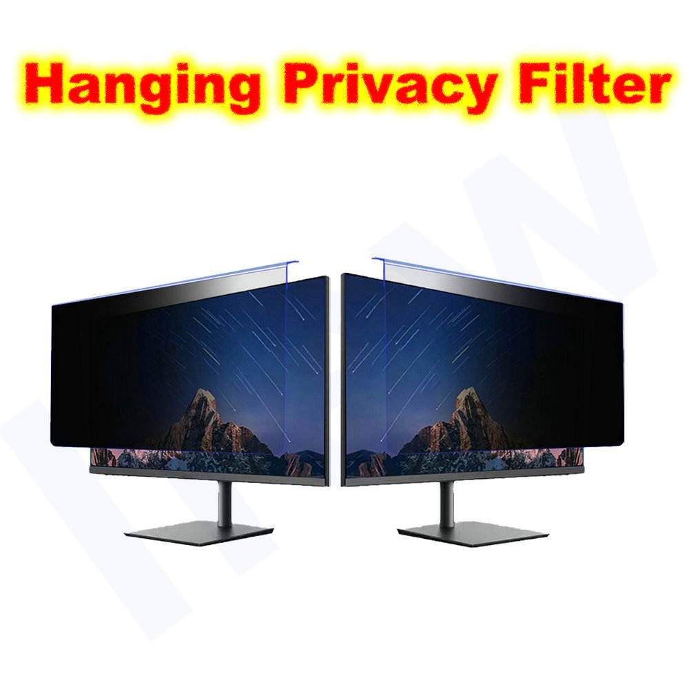 Monitor Privacy Screen - 吊り下げ式覗き見防止スクリーンプロテクター コンピューターPCモニター画面 ブルーライトカットプライバシーフィルターフィルム 紫外線防止 目の保護