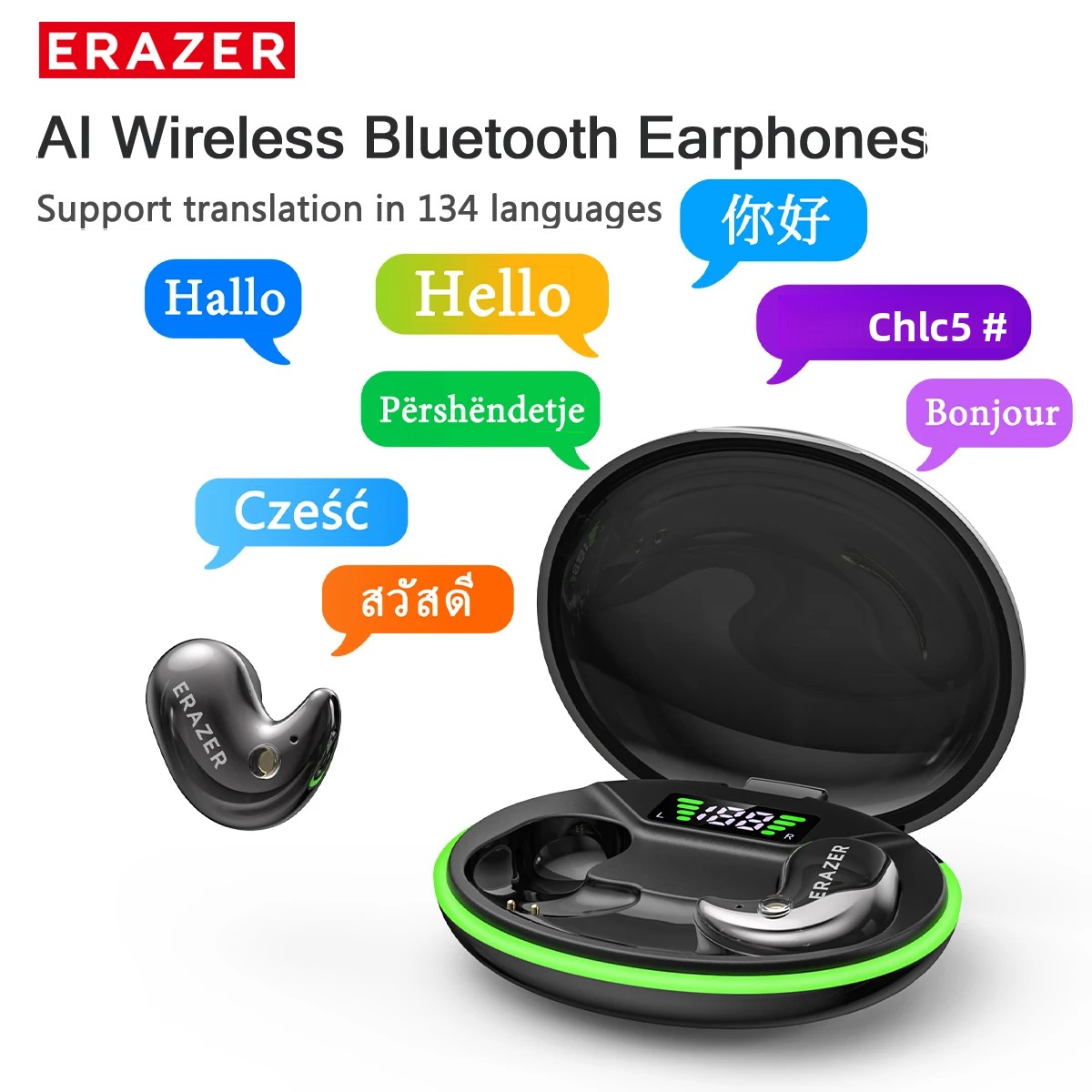 Noise Canceling Headphones - EARZER XF58 インイヤー型Bluetoothヘッドホン マイク付き 翻訳機能搭載イヤホン TWS