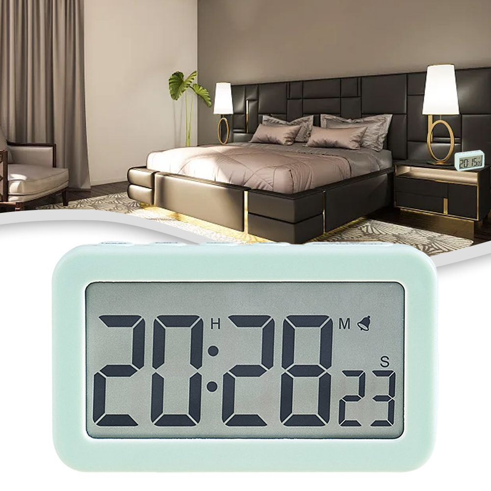 Led Desk Clock - 白、ピンク、ライトグリーンのLEDデジタル目覚まし時計、12/24時間表示、日付表示、カウントダウン、スヌーズ機能付き、家庭、寝室、デスク用