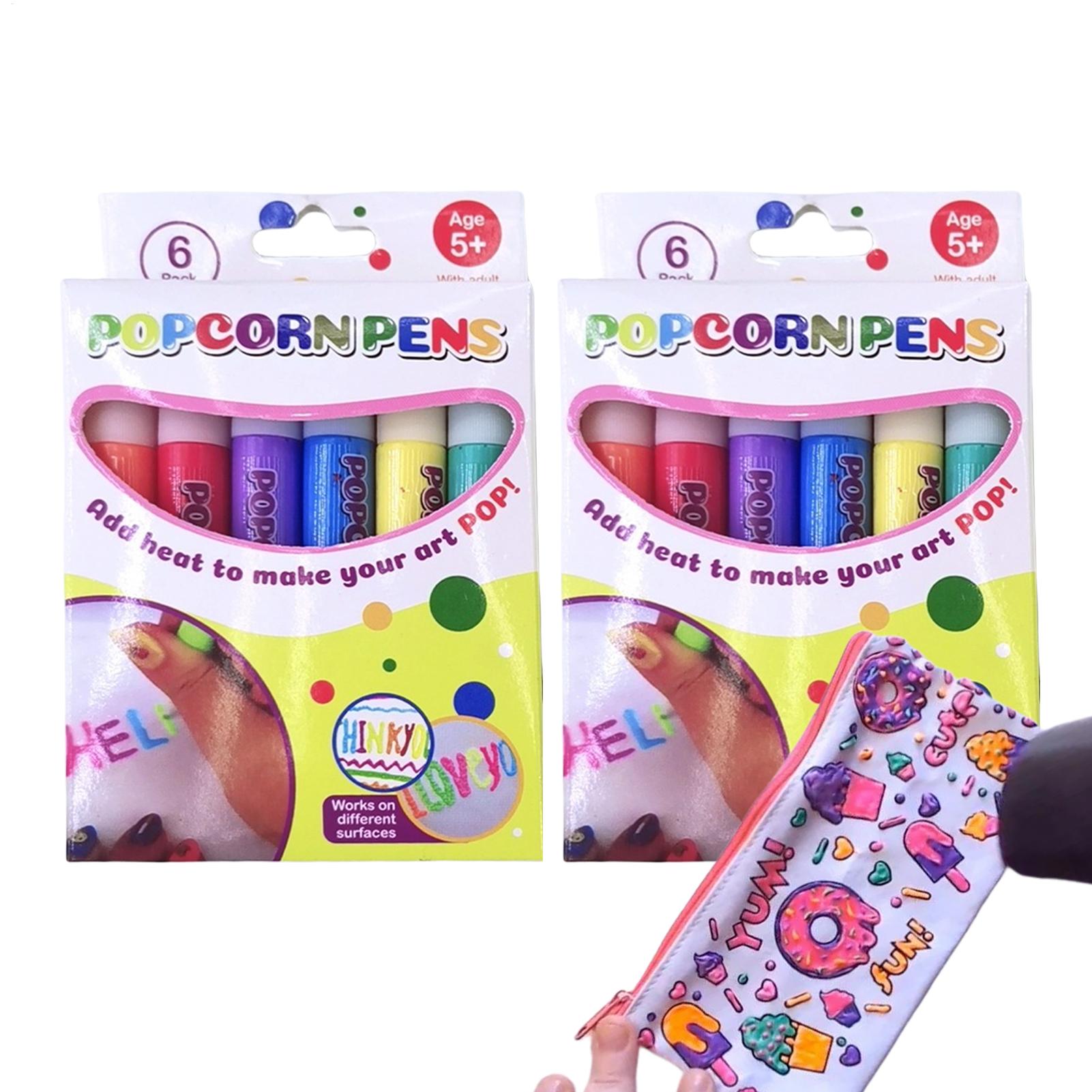 Copic Marker Sketch - 2セットDIYバブルポップコーン描画ペンマジカルパフィーペン6色パフィーバブル3Dアートペン子供用クリエイティブマーカー
