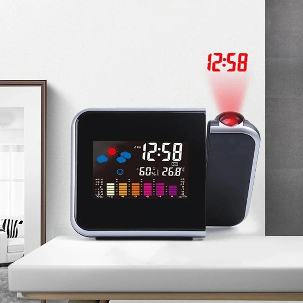LED回転投影目覚まし時計カラースクリーンデジタルディスプレ - Led Desk Clock のレビューと価格