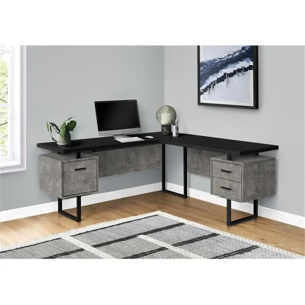 L字型70コンピューターデスク、ホームオフィス用収納付き、右 - Home Office L Shaped Desk のレビューと価格