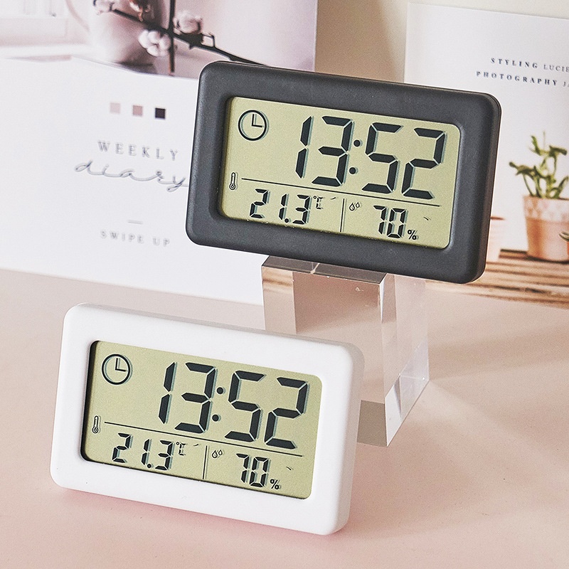 ミニデジタル時計電子温度計湿度計ミニ時計ポータブルデスクトッ - Led Desk Clock のレビューと価格