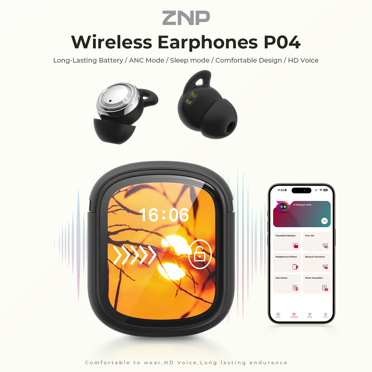 ZNP P04 睡眠補助イヤホン アクティブノイズキャンセリ - Noise Canceling Headphones のレビューと価格