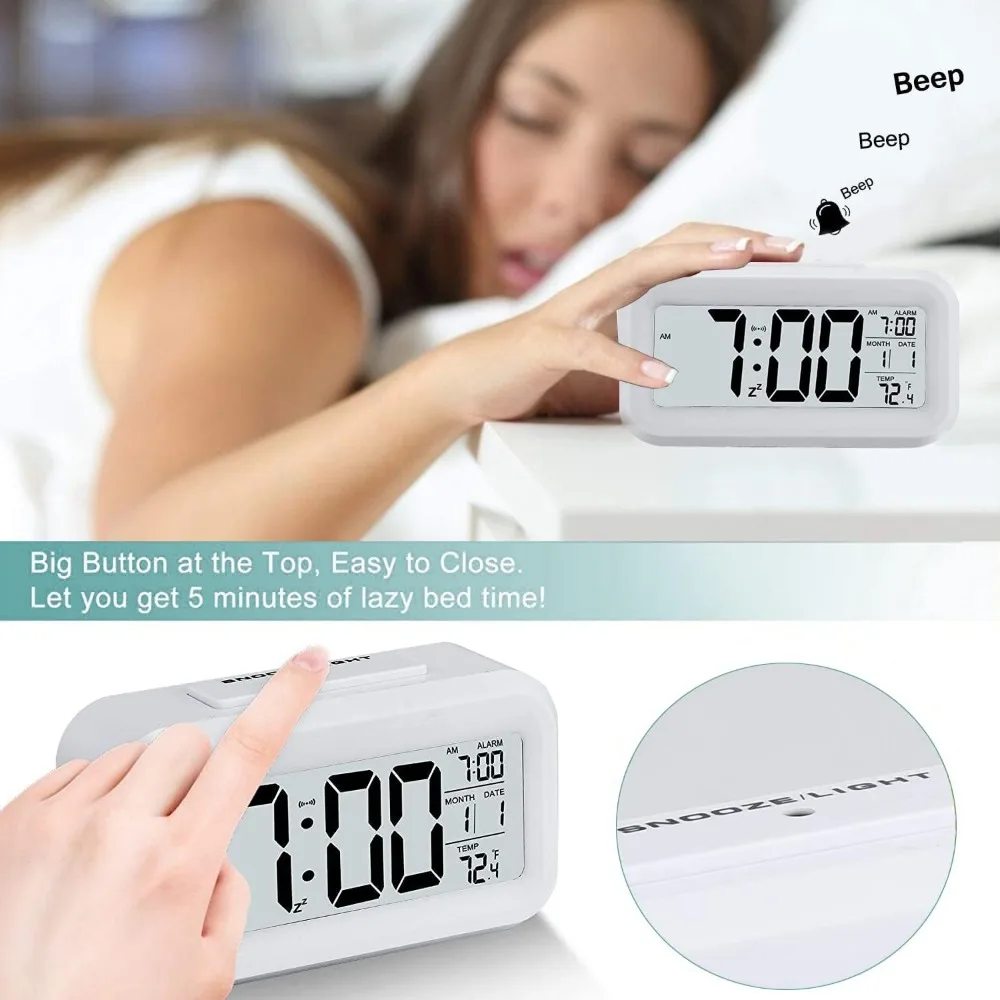 LED 電子デジタル目覚まし時計バックライトスヌーズカレンダ - Led Desk Clock のレビューと価格
