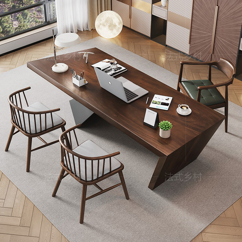 南米産ウォールナット社長ボスデスク大型デスクライト高級モダン - Home Office L Shaped Desk のレビューと価格