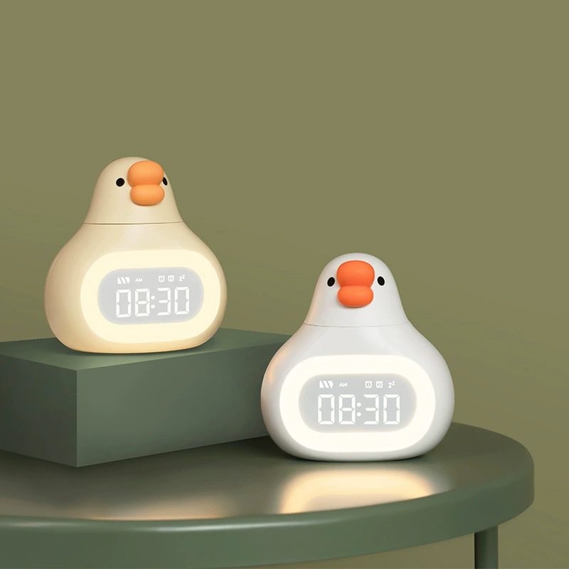 漫画のガチョウデジタル目覚まし時計ナイトライトスヌーズモード - Led Desk Clock のレビューと価格