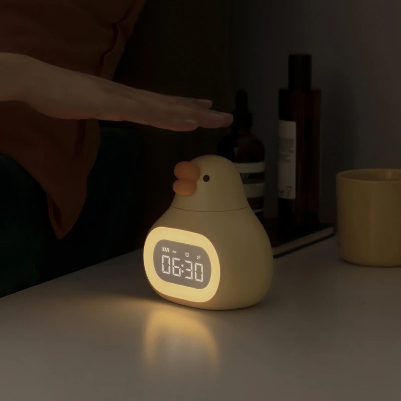 漫画のガチョウデジタル目覚まし時計ナイトライトスヌーズモード - Led Desk Clock のレビューと価格