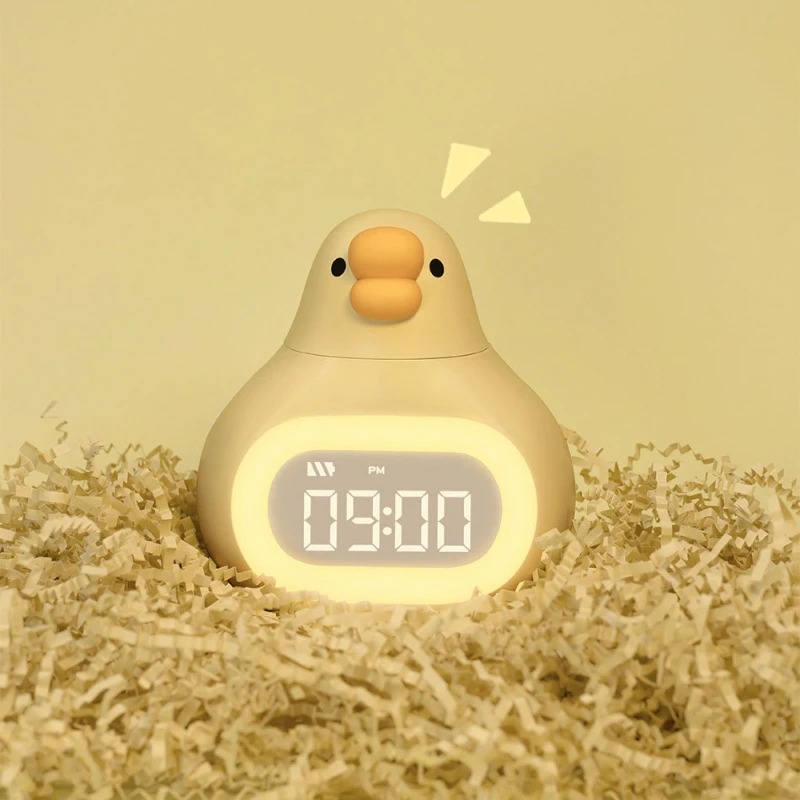 漫画のガチョウデジタル目覚まし時計ナイトライトスヌーズモード - Led Desk Clock のレビューと価格