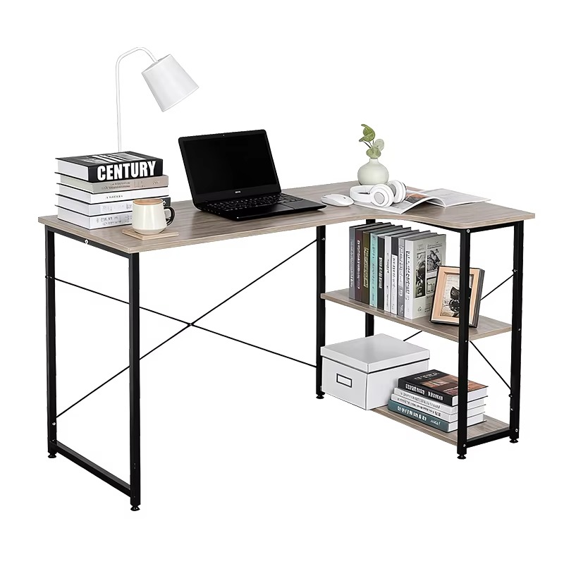 L字型コーナーデスク、本棚付き、壁掛けテーブルキャビネット、 - Home Office L Shaped Desk のレビューと価格