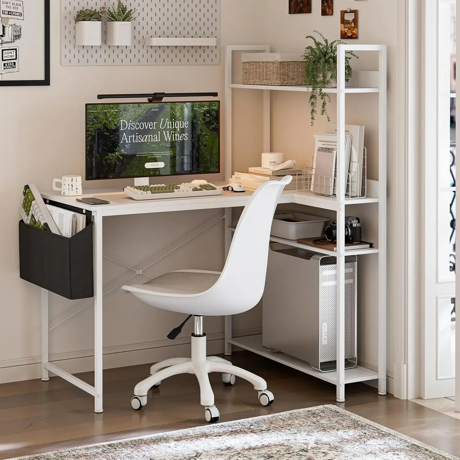アクティビティ価格47インチL字型コンピューターデスク、反転 - Home Office L Shaped Desk のレビューと価格