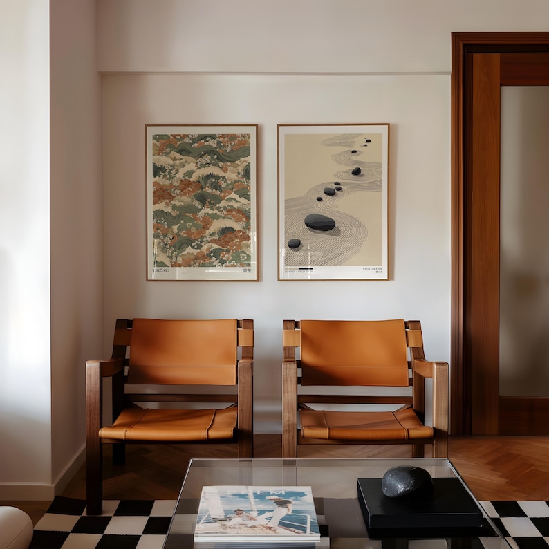2枚セット ジャパンディ禅キャンバスウォールアートポスター、 - Home Office For Two のレビューと価格
