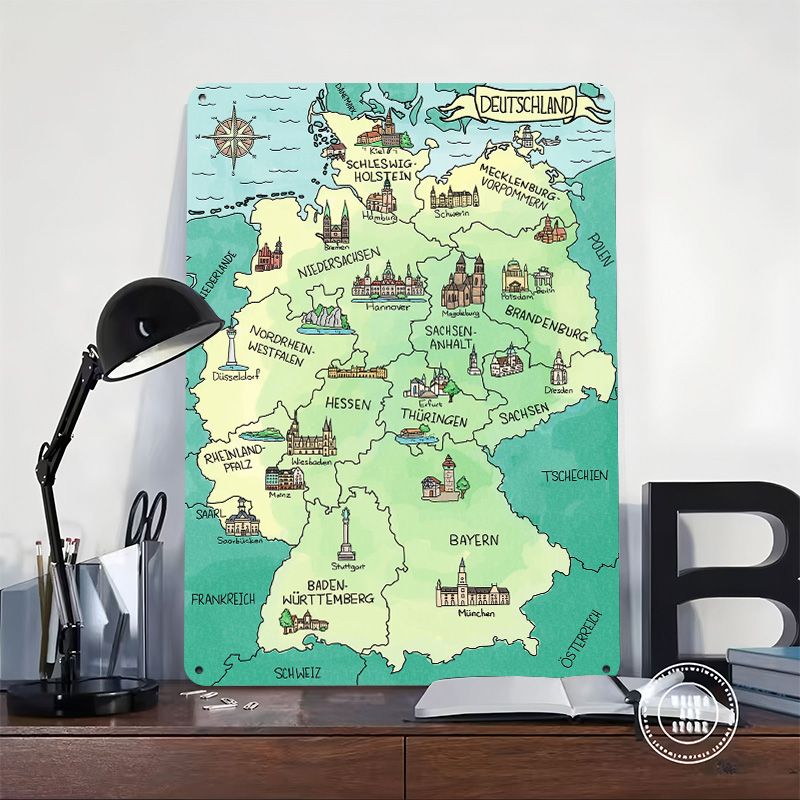 Aquarell Deutschland Karte パーソ - Home Office Deutschland のレビューと価格