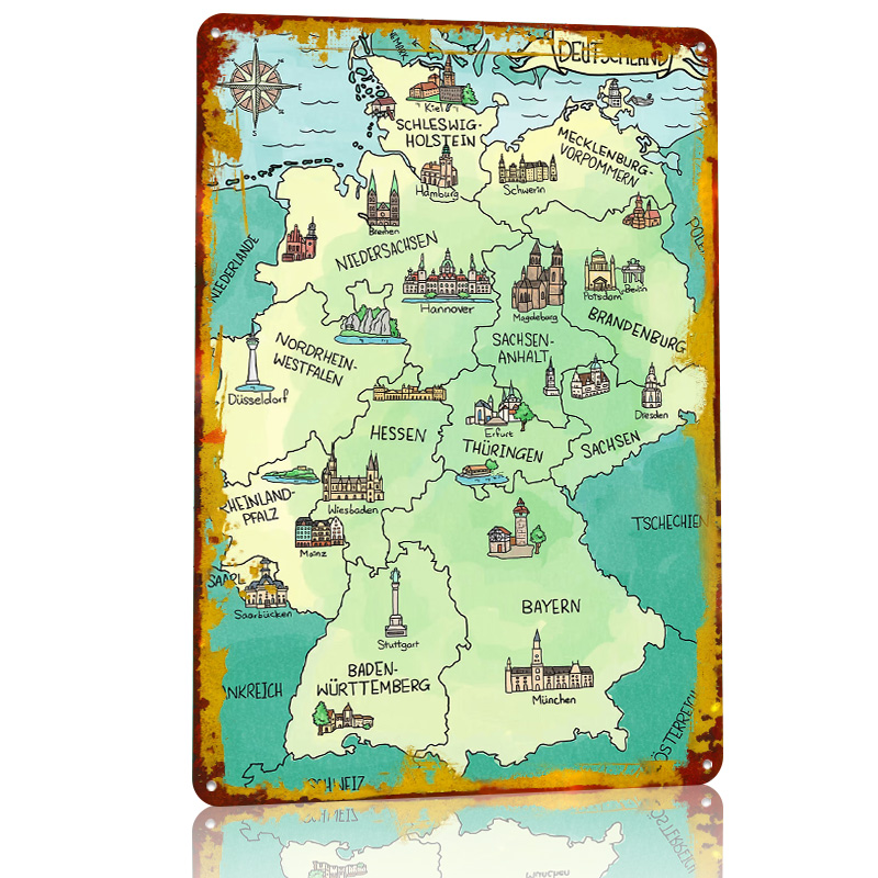 Aquarell Deutschland Karte パーソ - Home Office Deutschland のレビューと価格